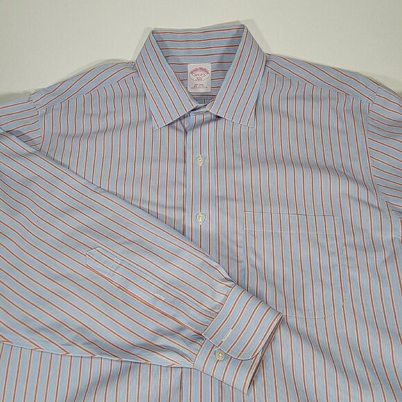 Brooks Brothers Other - Brooks Brothers Shirt Mens 16.5 Blue White Striped Dress Button Up Long Sleeve